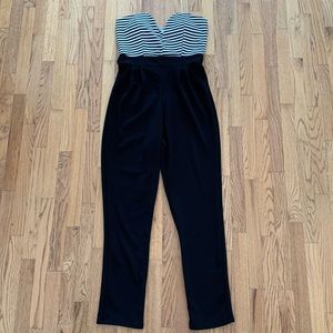 Charlotte Russe Black & White Strapless Jumper